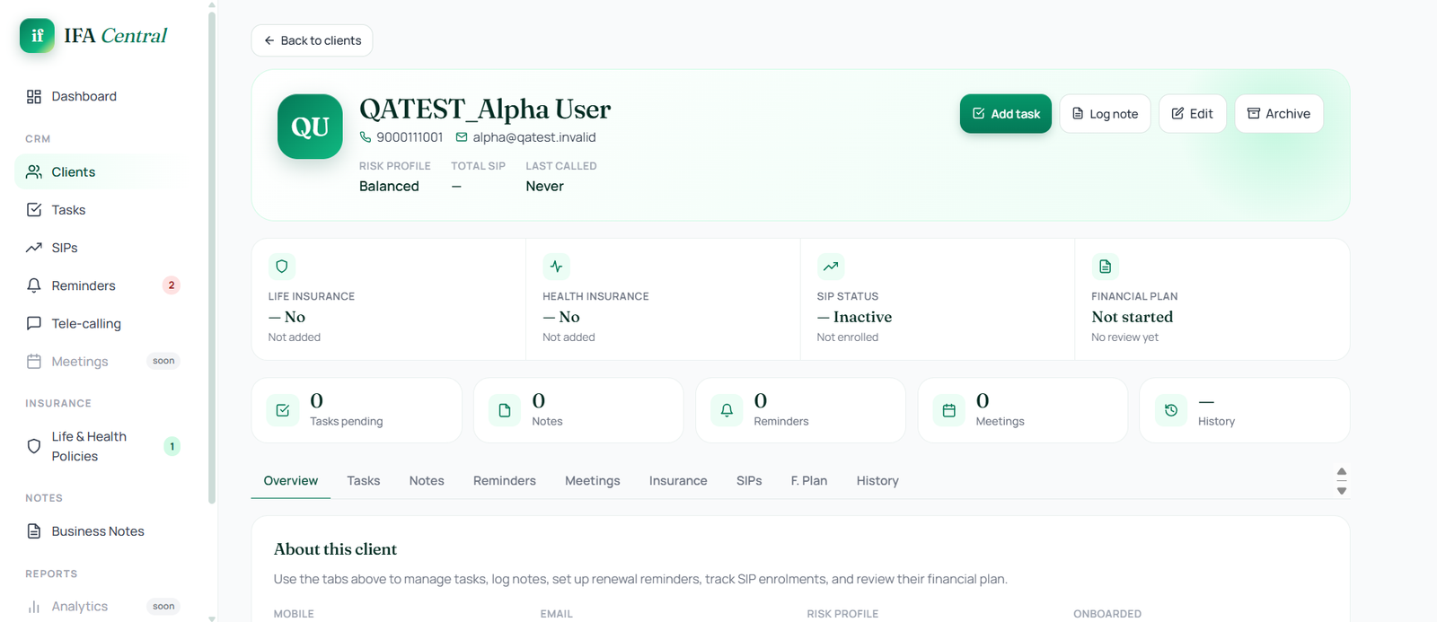 Client profile